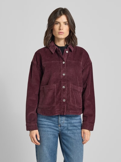 Vero Moda Loose fit overhemdjack van puur katoen, model 'JAMIE' Bordeaux - 4