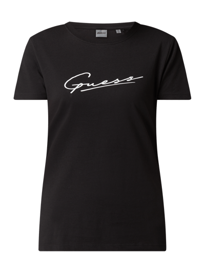 Guess T-shirt z mieszanki bawełny bio Czarny 2