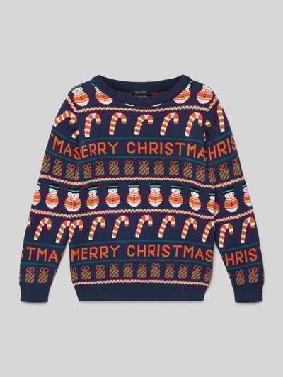 Blue Seven Gebreide pullover met ribboorden Marineblauw - 1