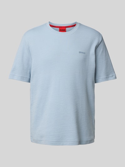 HUGO T-Shirt mit Label-Stitching Modell 'Austin' Blau 1