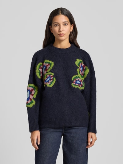 Essentiel Antwerp Loose fit pullover met wol Marineblauw - 4