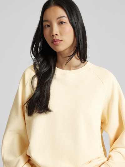 Jake*s Casual Oversized Sweatshirt mit Raglanärmeln Hellgelb 3