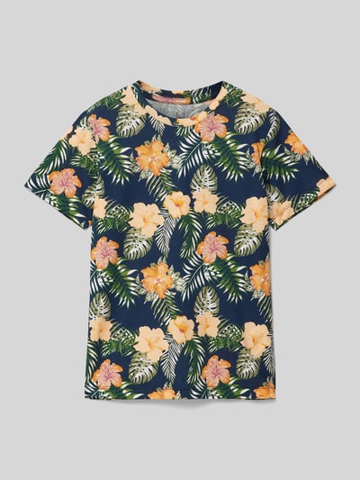 Jack & Jones T-Shirt mit Allover-Muster Modell 'CHILL' Marine 1