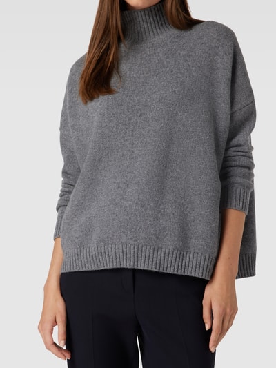 Weekend Max Mara Strickpullover mit Stehkragen Modell 'BENITO' Hellgrau Melange 3