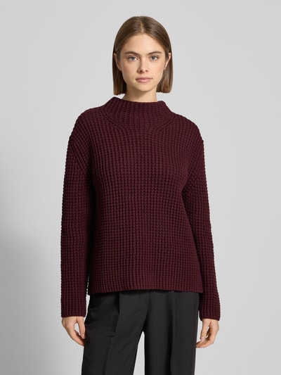 Marc O'Polo Denim Regular fit pullover met turtleneck van katoenmix Bordeaux - 4