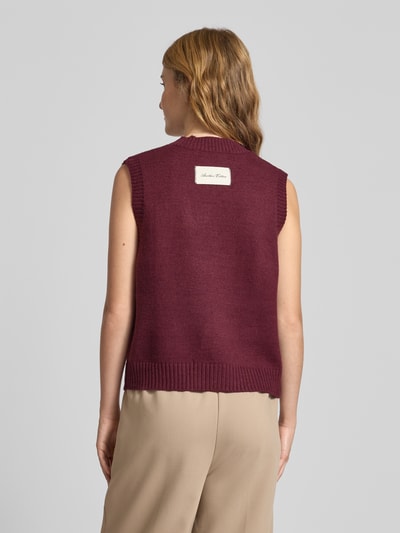 ANOTHER COTTON LAB Bezrękawnik z wyhaftowanym logo Ciemnoczerwony 5