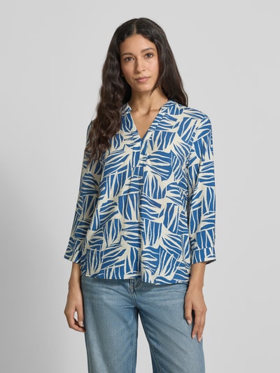 s.Oliver RED LABEL Regular fit blouseshirt van viscosemix Oceaanblauw - 4