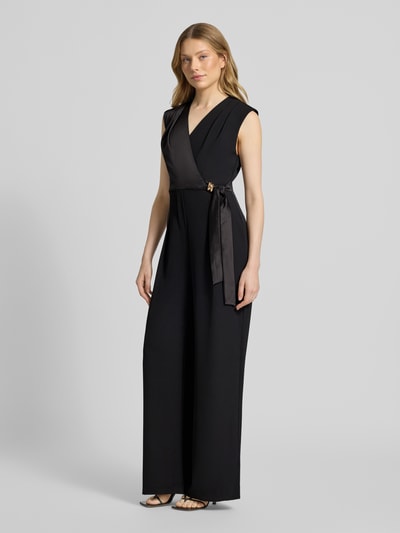 Rinascimento Jumpsuit mit V-Ausschnitt Black 1