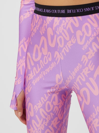 Versace Jeans Couture Legginsy z wzorem na całej powierzchni Fioletowy 3