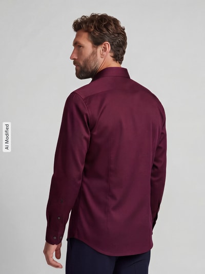 Seidensticker Slim Fit Businesshemd aus reiner Baumwolle Bordeaux 5