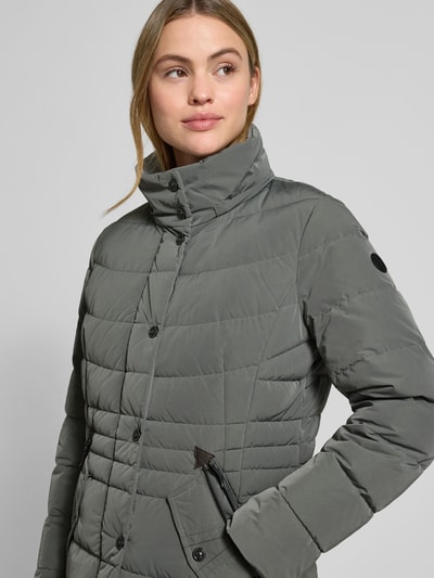 Gil Bret Gewatteerde lange jas met opstaande kraag en ritszakken Lichtgroen - 3