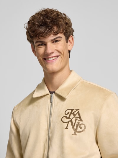 KARL KANI Jacke in Leder-Optik mit Label-Stitching Beige 3