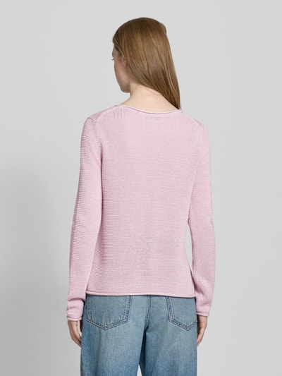 Marc O'Polo Sweter z dzianiny o kroju regular fit z czystej bawełny Lawendowy 5