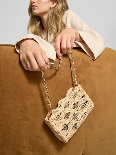 Rabanne Handtasche mit Lochstickerei Beige 1