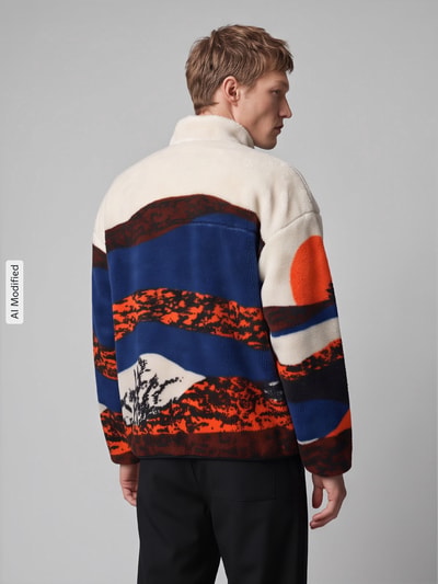 ONLY & SONS Teddyjacke mit Landschafts-Motivprint Offwhite 5
