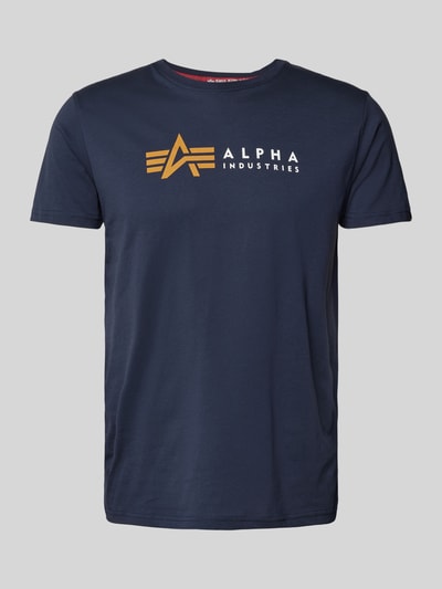 Alpha Industries T-shirt met labelprint Donkerblauw - 2