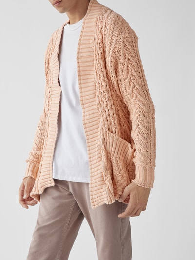 Greg Lauren Strickjacke mit Zopfmuster Rosa 3