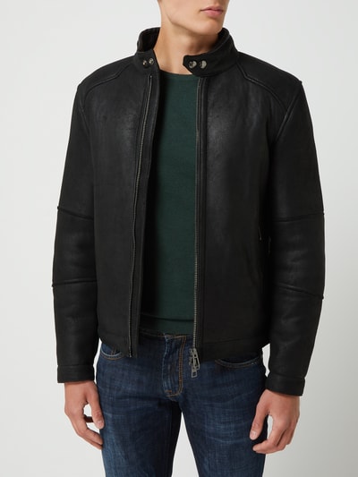 JOOP! Collection Lederjacke aus Lammshearling Modell 'Gaddy' Black 4