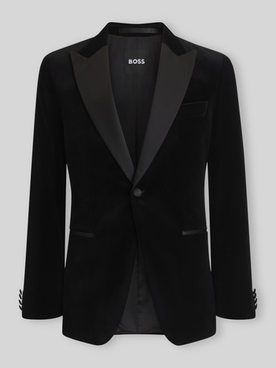 BOSS Marynarka o kroju slim fit z mieszanka jedwabiu model 'Hutson' Czarny 2