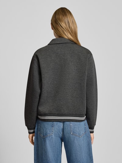 ICHI Regular Fit Blazer mit Umlegekragen und Reißverschluss Anthrazit 5