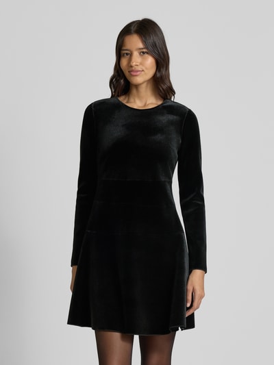 Emporio Armani Minikleid aus Satin mit Rundhalsausschnitt Black 4