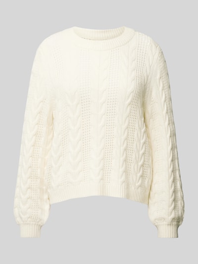 Only Strickpullover mit Rundhalsausschnitt Modell 'RUBINA' Offwhite Melange 2