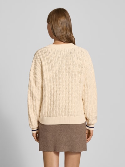 Armedangels Loose fit gebreide pullover van puur katoen, model 'CAARLAS STRUCTURE' Offwhite - 5