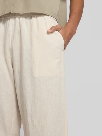 Neo Noir Straight Fit Leinenhose mit Eingrifftaschen Modell 'Sonar' Mittelbraun 3