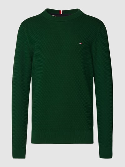 Tommy Hilfiger Strickpullover mit Strukturmuster Modell 'CROSS' Gruen 2