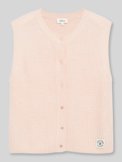 s.Oliver RED LABEL Gebreid jack van alpaca met labelpatch Rosé - 2