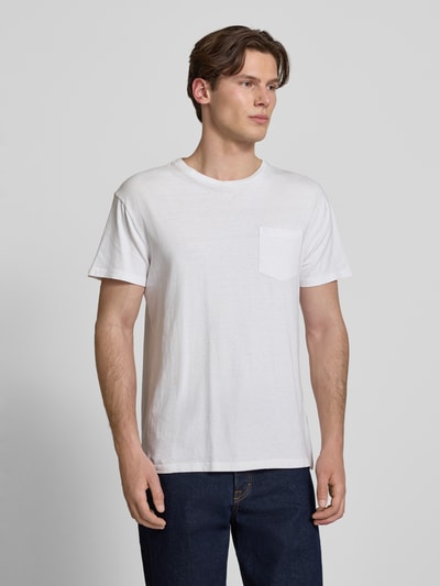 Superdry T-Shirt aus Baumwoll-Leinen-Mix mit Brusttasche Offwhite 4