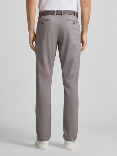 MCNEAL Slim Fit Chino mit Gürtel Flanell Melange 5