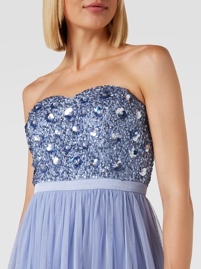 Jake*s Cocktail Abendkleid in Maxilänge mit Taillenpasse Hellblau meliert 3