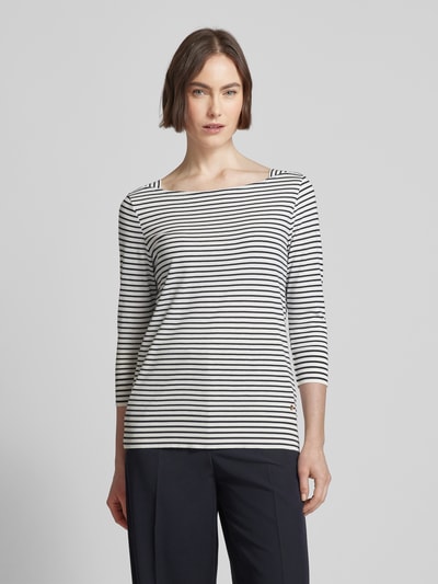 Windsor Longsleeve aus Lyocell-Mix mit Streifenmuster Marine 4