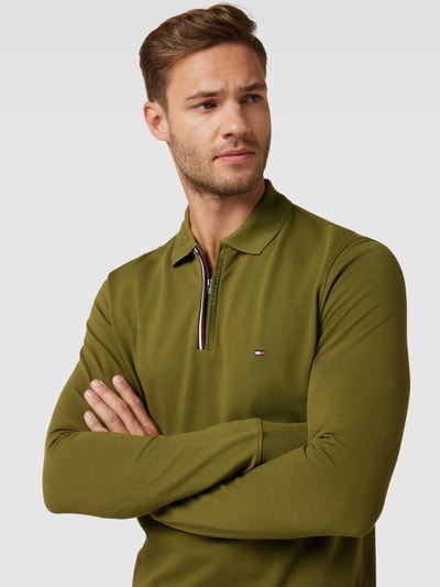 Tommy Hilfiger Slim Fit Poloshirt mit Label-Details Oliv 3
