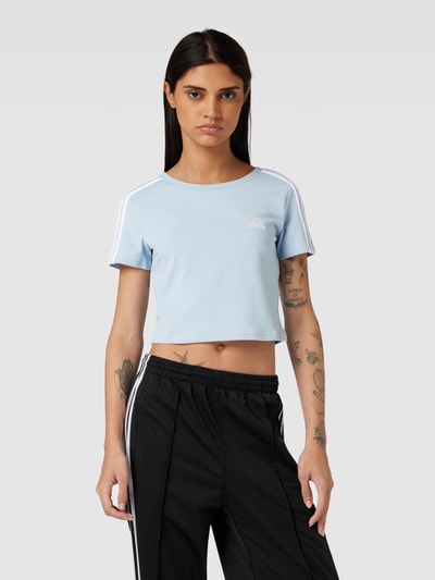 ADIDAS SPORTSWEAR Kort T-shirt met labelstitching, model 'BABY' Lichtblauw - 4