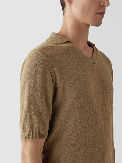 Lardini Poloshirt mit V-Ausschnitt Camel 3