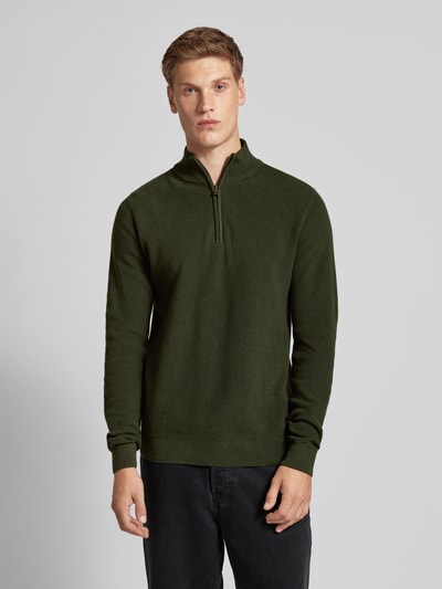 Blend Gebreide pullover met schipperskraag, model 'Codford' Olijfgroen - 4