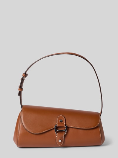 Lauren Ralph Lauren Handtas van echt runderleer met logo-applicatie Cognac - 2