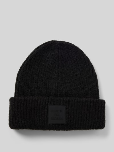 Pieces Beanie mit Umschlag und Patch Modell 'PYRON' Black 1