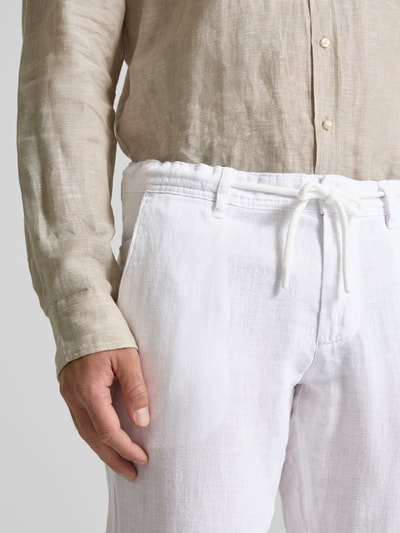 MCNEAL Leinenhose mit Tunnelzug und Gesäßtaschen Weiss 3