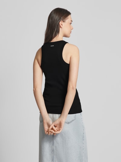 HUGO Tanktop in riblook, model 'THE PLAIN' Zwart - 5