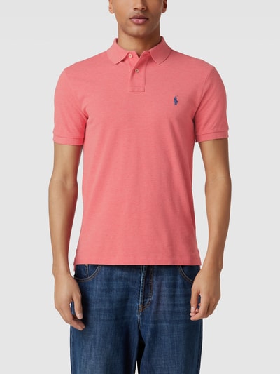 Polo Ralph Lauren Slim fit poloshirt met labelstitching Koraal - 4