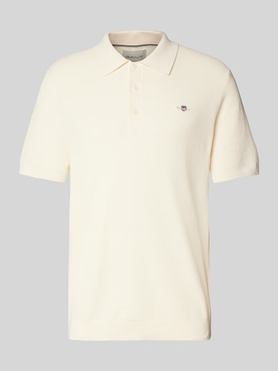 Gant Regular Fit Poloshirt mit Strukturmuster Offwhite 2