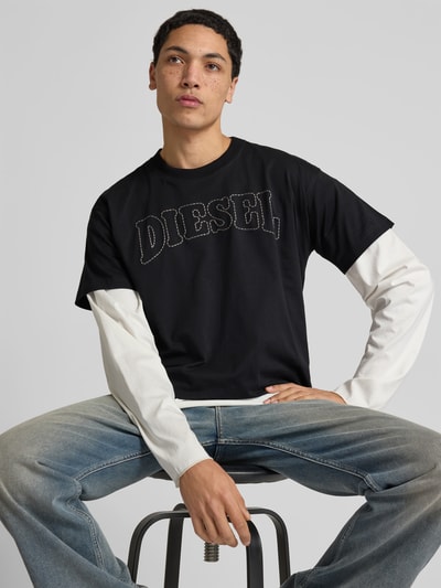 Diesel T-Shirt mit Label-Stitching Black 3