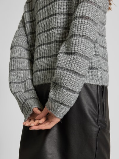 monari Gebreide pullover met turtleneck Donkergrijs gemêleerd - 3