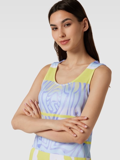 Sportalm Midikleid mit Allover-Muster Neon Gelb 3