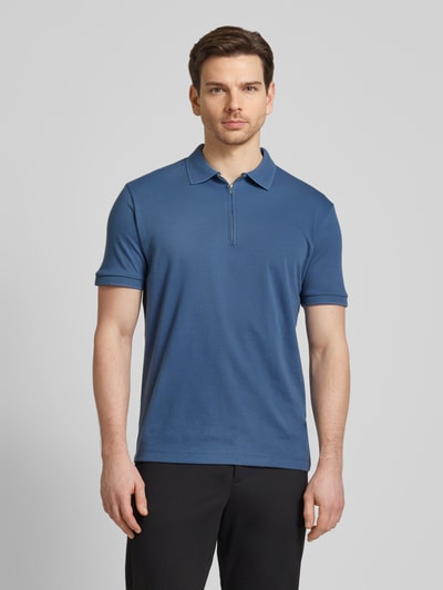 SELECTED HOMME Regular fit poloshirt met ritssluiting, model 'FAVE' Aquablauw - 4