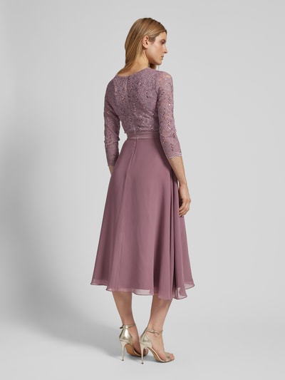 Swing Cocktailkleid mit Spitzenbesatz Mauve 5