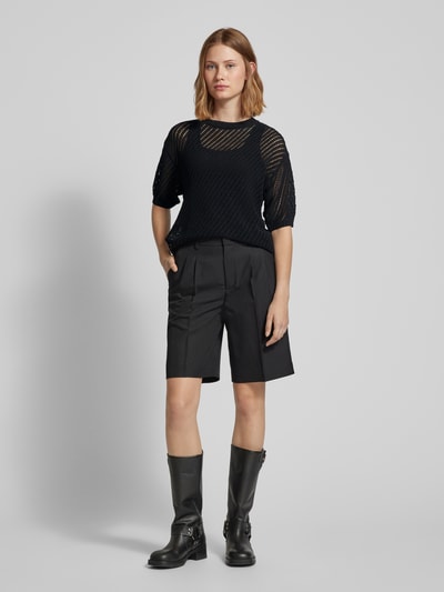 Mango Strickshirt mit Lochmuster Modell 'REUS' Black 1